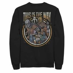 Licensed Character Men's Star Wars The Mandalorian Group Shot This Is The Way Sweatshirt Black -Licensed Character Shop unnamed file 28726