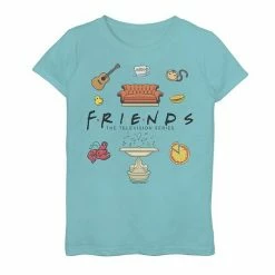 Licensed Character Girls 7-16 Friends Chibi Icon Jumble Graphic Tee Mint -Licensed Character Shop unnamed file 28740
