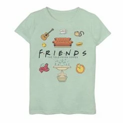 Licensed Character Girls 7-16 Friends Chibi Icon Jumble Graphic Tee Mint -Licensed Character Shop unnamed file 28744