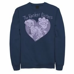 Licensed Character Men's Ed Edd And Eddy The Kanker Sisters Purple Hue Heart Fleece Charcoal Heather -Licensed Character Shop unnamed file 28926
