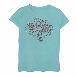 Licensed Character Girls 7-16 Friends Christmas I'm The Holiday Armadillo Graphic Tee Mint -Licensed Character Shop unnamed file 28941