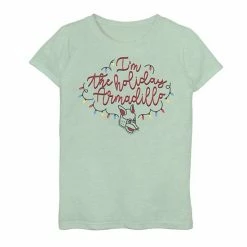 Licensed Character Girls 7-16 Friends Christmas I'm The Holiday Armadillo Graphic Tee Mint -Licensed Character Shop unnamed file 28942