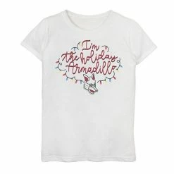 Licensed Character Girls 7-16 Friends Christmas I'm The Holiday Armadillo Graphic Tee Mint -Licensed Character Shop unnamed file 28943