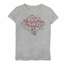 Licensed Character Girls 7-16 Friends Christmas I'm The Holiday Armadillo Graphic Tee Mint -Licensed Character Shop unnamed file 28945