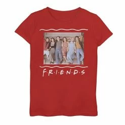 Licensed Character Girls 7-16 Friends Logo Group Porch Photo Graphic Tee Red -Licensed Character Shop unnamed file 28966