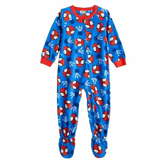 Licensed Character Toddler Boy Marvel Spider-Man "Wall Crawler 2" Footed Pajamas 3 Licensed Character Toddler Boy Marvel Spider-Man "Wall Crawler 2" Footed Pajamas