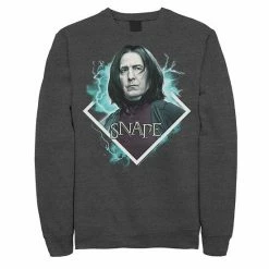 Licensed Character Men's Harry Potter Snape Blue Lightning Character Portrait Sweatshirt Charcoal Heather -Licensed Character Shop unnamed file 29029