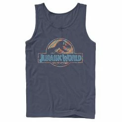 Licensed Character Men's Jurassic World Geometric Shape Pattern Logo Tank White