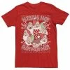 Licensed Character Men's Disney Snow White Seven Dwarf Ugly Christmas Sweater Tee Red