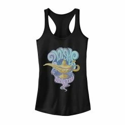 Licensed Character Juniors' Disney's Aladdin Genie Lamp Wishes Granted Tank Top Black -Licensed Character Shop unnamed file 29096