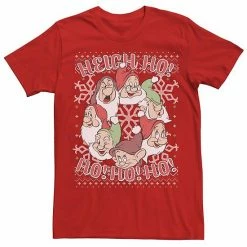 Licensed Character Men's Disney Snow White Seven Dwarf Ugly Christmas Sweater Tee Red -Licensed Character Shop unnamed file 2910