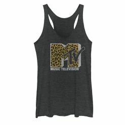 Licensed Character Juniors' MTV Logo Cheetah Print Graphic Tank Gray Heather -Licensed Character Shop unnamed file 29100