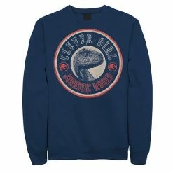 Licensed Character Men's Jurassic World Retro Clever Girl Circle Logo Sweatshirt Navy -Licensed Character Shop unnamed file 29106