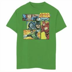Licensed Character Boys 8-20 Justice League Hero Action Panels Graphic Tee Red