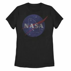 Licensed Character Juniors' NASA Classic Blue Logo Distressed Vintage Tee Black -Licensed Character Shop unnamed file 29189