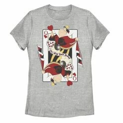 Licensed Character Juniors' Disney Alice In Wonderland Queen Of Hearts Playing Card Tee White -Licensed Character Shop unnamed file 29209