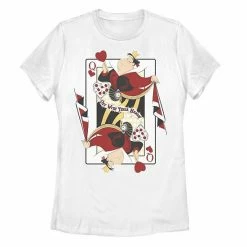 Licensed Character Juniors' Disney Alice In Wonderland Queen Of Hearts Playing Card Tee White -Licensed Character Shop unnamed file 29210