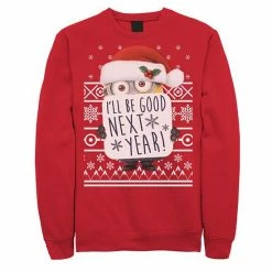 Licensed Character Men's Despicable Me Minions I'll Be Good Next Year Sweatshirt Navy