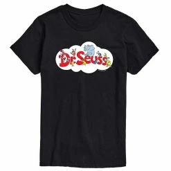 Licensed Character Men's Dr. Seuss Cloud Logo Tee Black