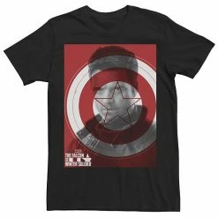 Licensed Character Men's Marvel The Falcon And The Winter Soldier Bucky Shield Poster Tee White -Licensed Character Shop unnamed file 29262