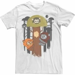 Licensed Character Men's Star Wars Rebel Ewoks Pop Tee White