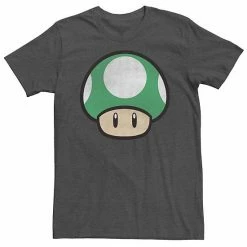 Licensed Character Men's Nintendo Super Mario 1-Up Mushroom Tee Charcoal Heather