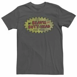 Licensed Character Men's Beavis And Butthead Vintage Short Sleeve Tee Charcoal Heather -Licensed Character Shop unnamed file 29285