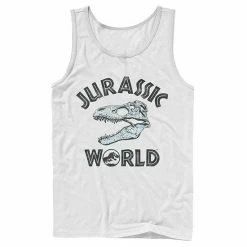 Licensed Character Men's Jurassic World Two T-Rex Pattern Skull Tank White -Licensed Character Shop unnamed file 29376