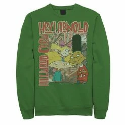 Licensed Character Men's Nickeloden Hey Arnold Colorful Hillwood Poster Sweatshirt Kelly -Licensed Character Shop unnamed file 29379