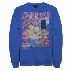 Licensed Character Men's Nickeloden Hey Arnold Colorful Hillwood Poster Sweatshirt Kelly -Licensed Character Shop unnamed file 29380