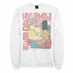 Licensed Character Men's Nickeloden Hey Arnold Colorful Hillwood Poster Sweatshirt Kelly -Licensed Character Shop unnamed file 29382