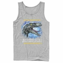 Licensed Character Men's Jurassic Park Blue Head Shot Logo Tank Charcoal -Licensed Character Shop unnamed file 29397