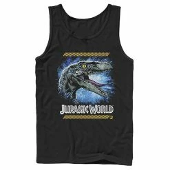 Licensed Character Men's Jurassic Park Blue Head Shot Logo Tank Charcoal -Licensed Character Shop unnamed file 29398