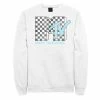 Licensed Character Men's MTV Logo Black And White Checkered Blue TV Sweatshirt -Licensed Character Shop unnamed file 29403