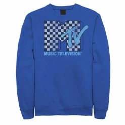 Licensed Character Men's MTV Logo Black And White Checkered Blue TV Sweatshirt 11 Licensed Character Men's MTV Logo Black And White Checkered Blue TV Sweatshirt -Licensed Character Shop unnamed file 29407