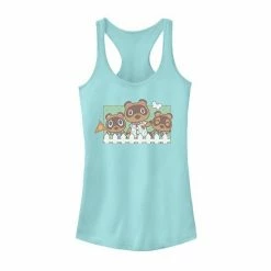 Licensed Character Juniors' Animal Crossing New Horizons Nook Family Portrait Tank Top Tahiti Blue
