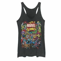 Licensed Character Juniors' Marvel Comics Heroes Group Shot Tank Top Red Heather