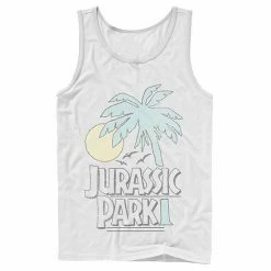 Licensed Character Men's Jurassic Park Palm Tree Sunset Logo Tank White -Licensed Character Shop unnamed file 29427