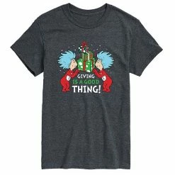 Licensed Character Men's Dr. Seuss Giving Is A Good Thing Tee Gray -Licensed Character Shop unnamed file 29464