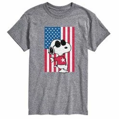 Licensed Character Men's Peanuts Joe Cool Flag Tee Green -Licensed Character Shop unnamed file 29485