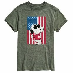 Licensed Character Men's Peanuts Joe Cool Flag Tee Green -Licensed Character Shop unnamed file 29486