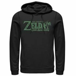 Licensed Character Men's Nintendo Legend Of Zelda Links Awakening Palm Tree Green Logo Graphic Hoodie Athletic Heather -Licensed Character Shop unnamed file 29569