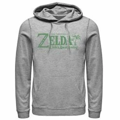 Licensed Character Men's Nintendo Legend Of Zelda Links Awakening Palm Tree Green Logo Graphic Hoodie Athletic Heather -Licensed Character Shop unnamed file 29570