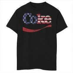 Licensed Character Boys 8-20 Coca-Cola Coke American Flag Logo Vintage Graphic Tee