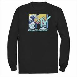 Licensed Character Men's MTV Music Television Wave Logo Fill Tee Black -Licensed Character Shop unnamed file 29605