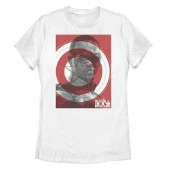 Licensed Character Juniors' Falcon Winter Soldier Falcon Shield Poster Tee White -Licensed Character Shop unnamed file 29656