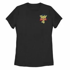 Licensed Character Juniors' Disney/Pixar Toy Story 4 Movie Logo Left Chest Pocket Tee Black -Licensed Character Shop unnamed file 29659