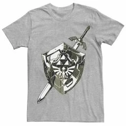 Licensed Character Men's Nintendo Legend Of Zelda Hylian Shield & Sword Collage Tee Athletic Heather -Licensed Character Shop unnamed file 29665
