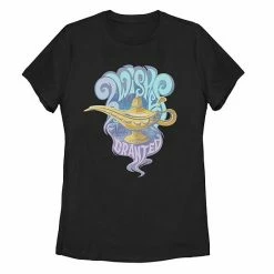 Licensed Character Juniors' Disney's Aladdin Genie Lamp Wishes Granted Tee Shirt White -Licensed Character Shop unnamed file 29682