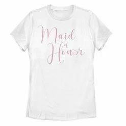 Licensed Character Juniors' Disney's Mickey Mouse Maid Of Honor Cursive Logo Tee White -Licensed Character Shop unnamed file 29708